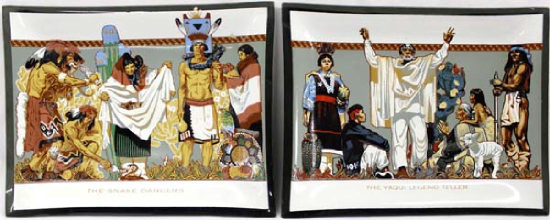 2 Custom Glass Art Trays by artist Jay Datus (1914–1974 (1 of 6)