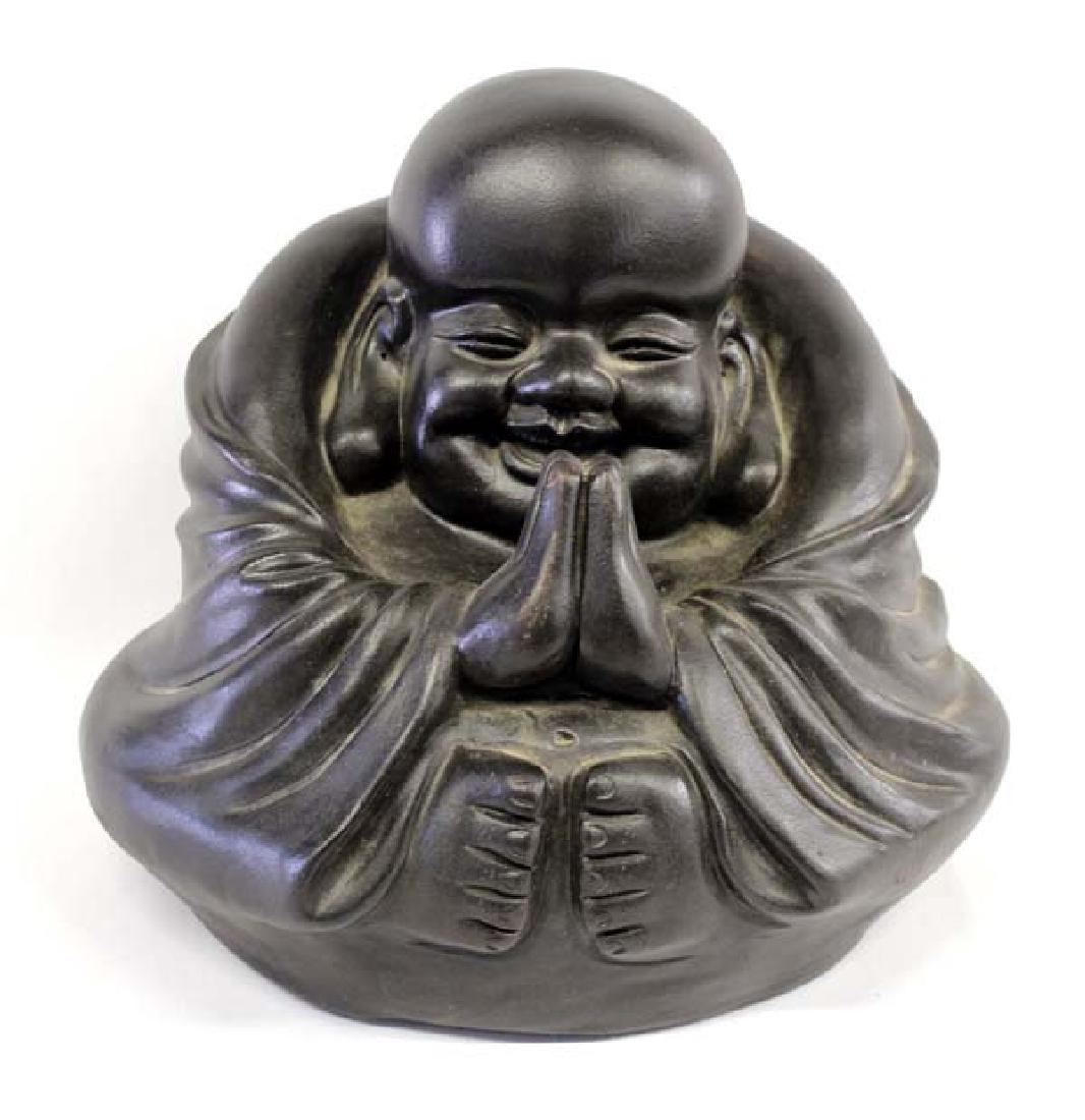 Large Cast Metal Laughing Buddha (1 of 3)