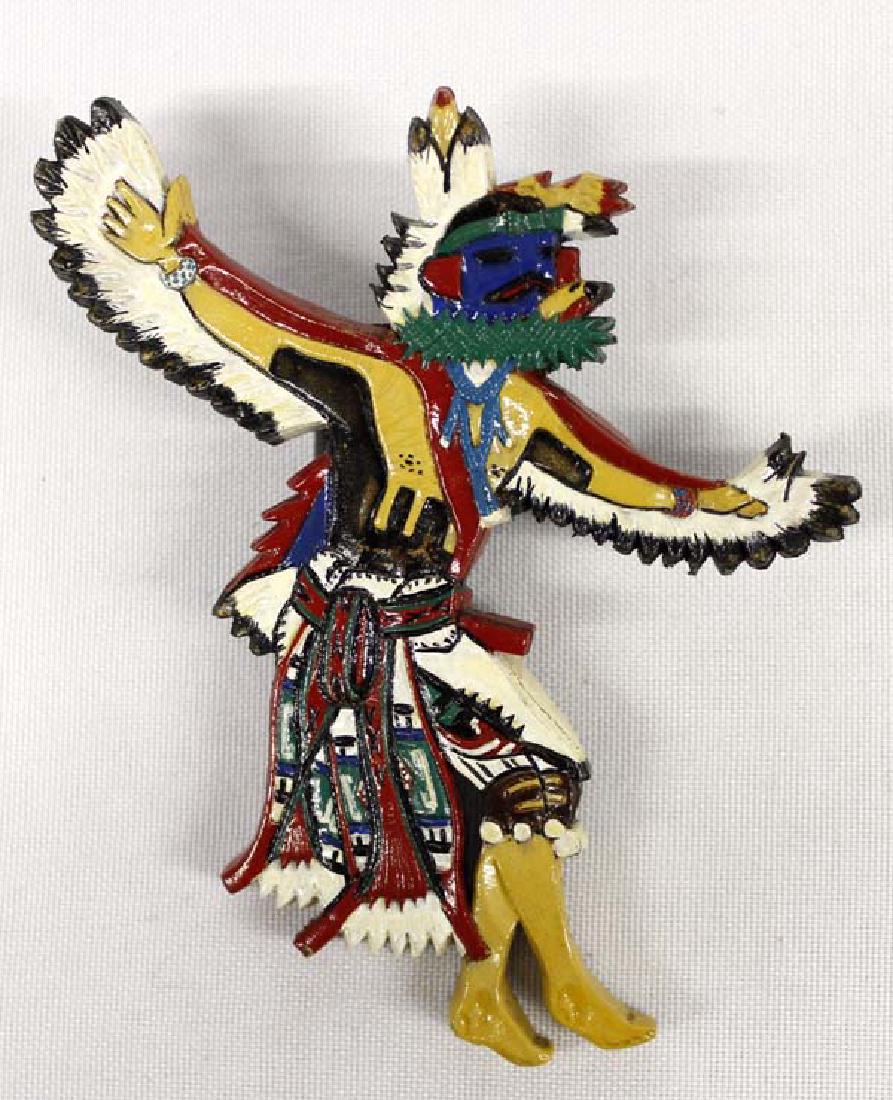 Kachina Eagle Dancer Wood Bolo Tie Slide (1 of 2)
