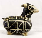 Mexican Black and White Pottery Goat