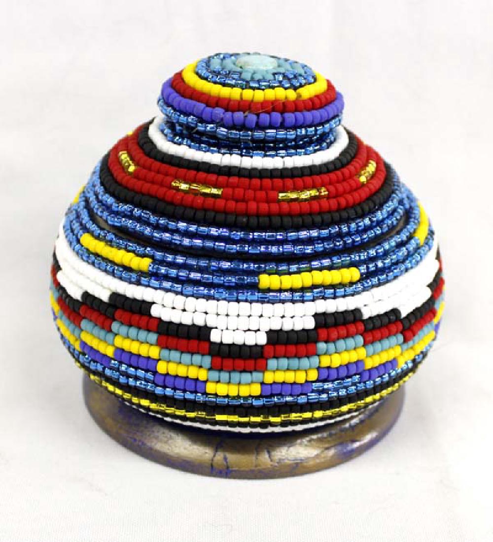 Beaded Wood Lidded Trinket Box by Kills Thunder (1 of 5)