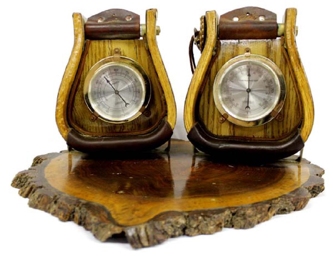 Cowboy Desk Weather Station Made From Stirrups (1 of 3)