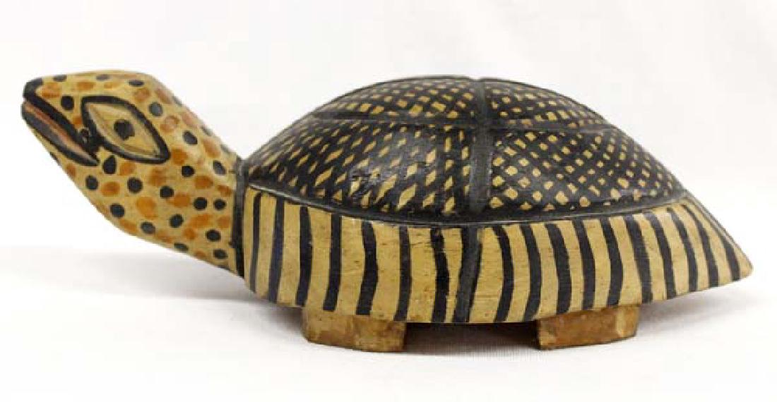 Asian Carved Wood Hand Painted Turtle (1 of 2)