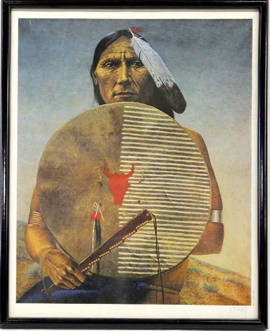 Signed Native American Print by Antoine Tzapoff (1 of 3)