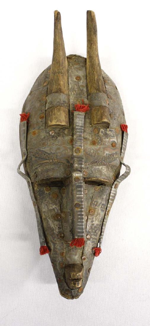 Vintage African Small Wood and Metal Mask (1 of 2)