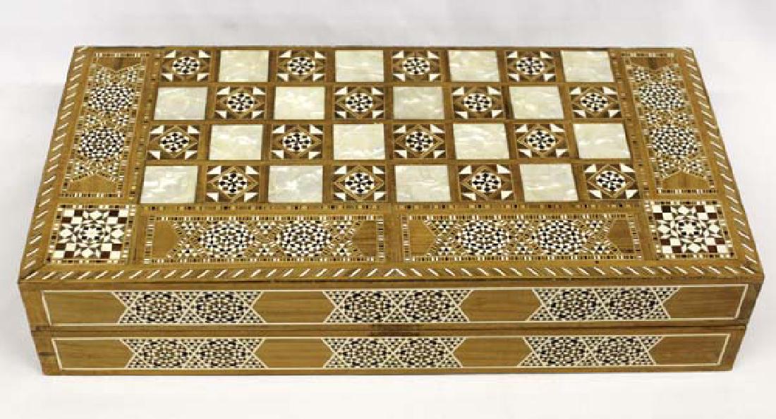 Beautiful Mother of Pearl Inlay Wood Chess Set (1 of 4)