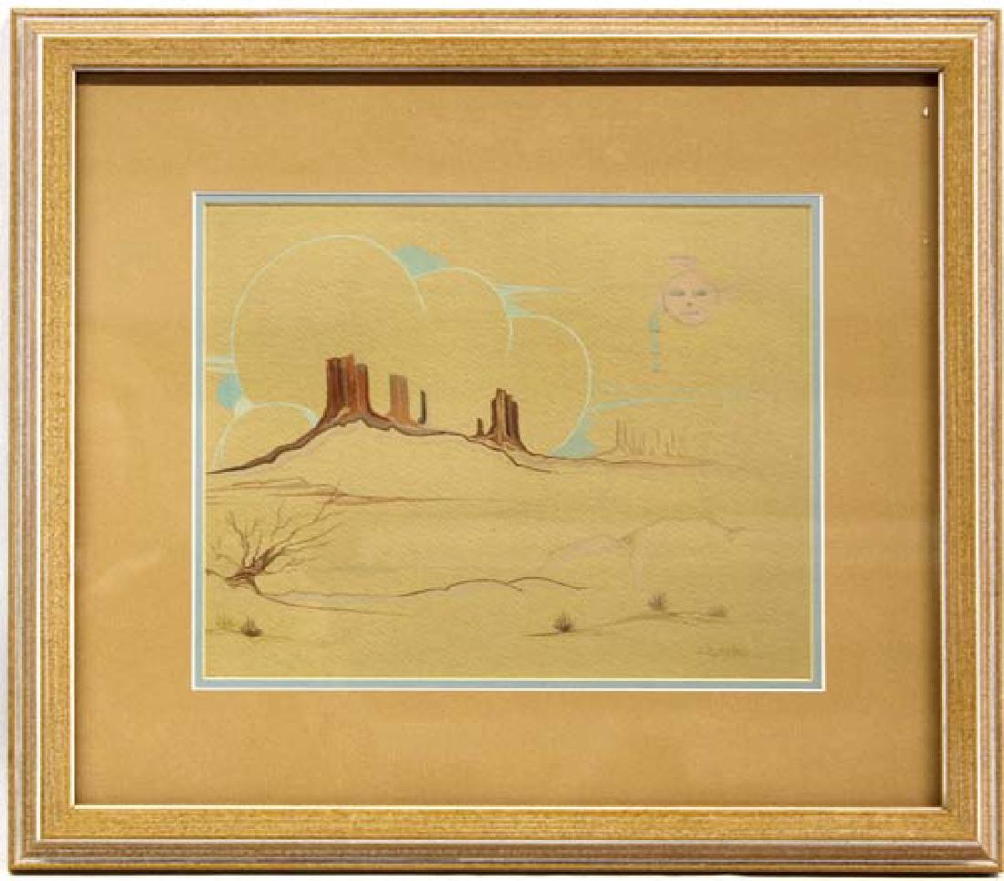 Original Navajo David Chethlahe Paladin Painting (1 of 3)