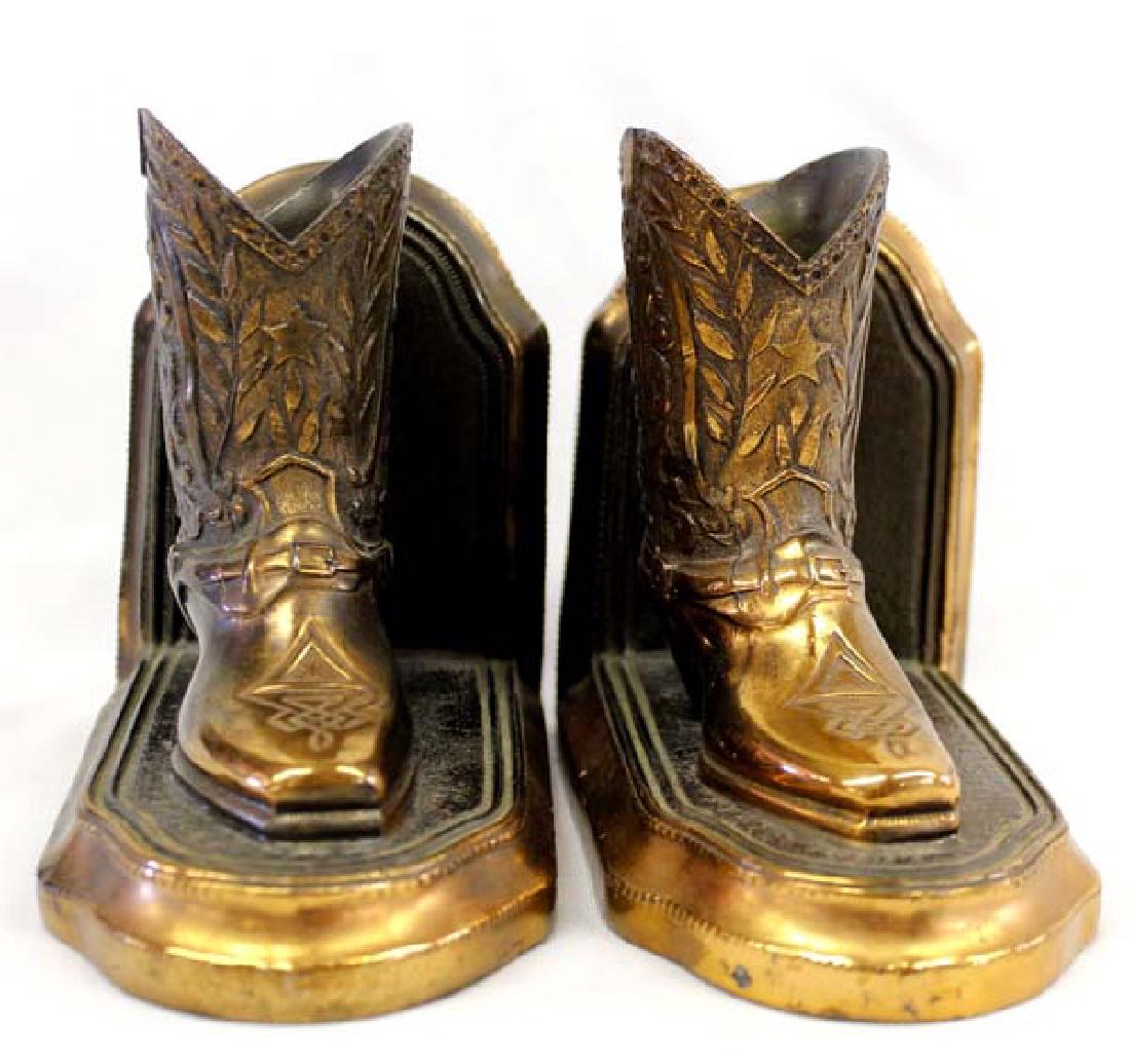 Heavy Copper Coated Cowboy Boot Bookends (1 of 2)