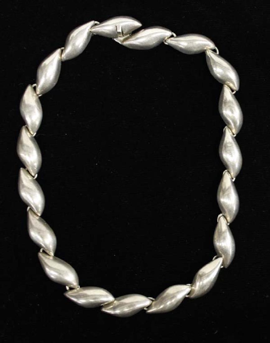 Heavy Vintage Mexican Sterling Silver Necklace (1 of 3)