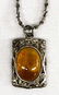 Sterling Silver and Amber Pendant Necklace