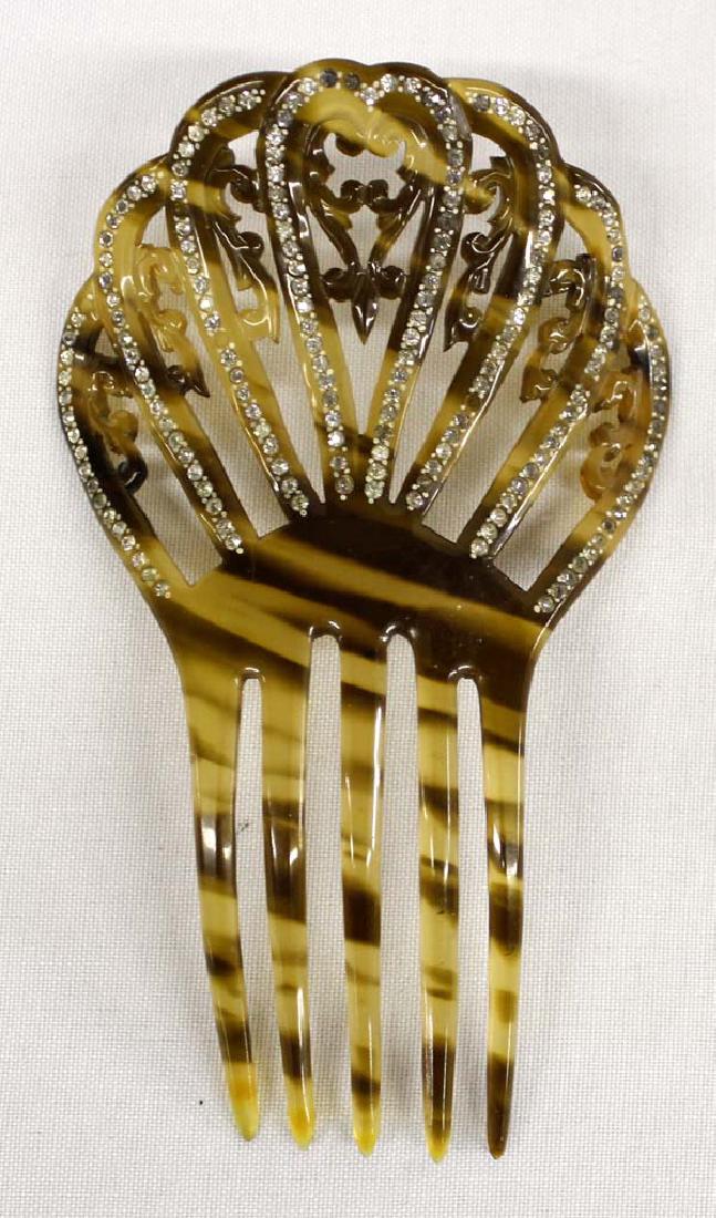 Antique Rhinestone Tiara Hair Comb (1 of 2)