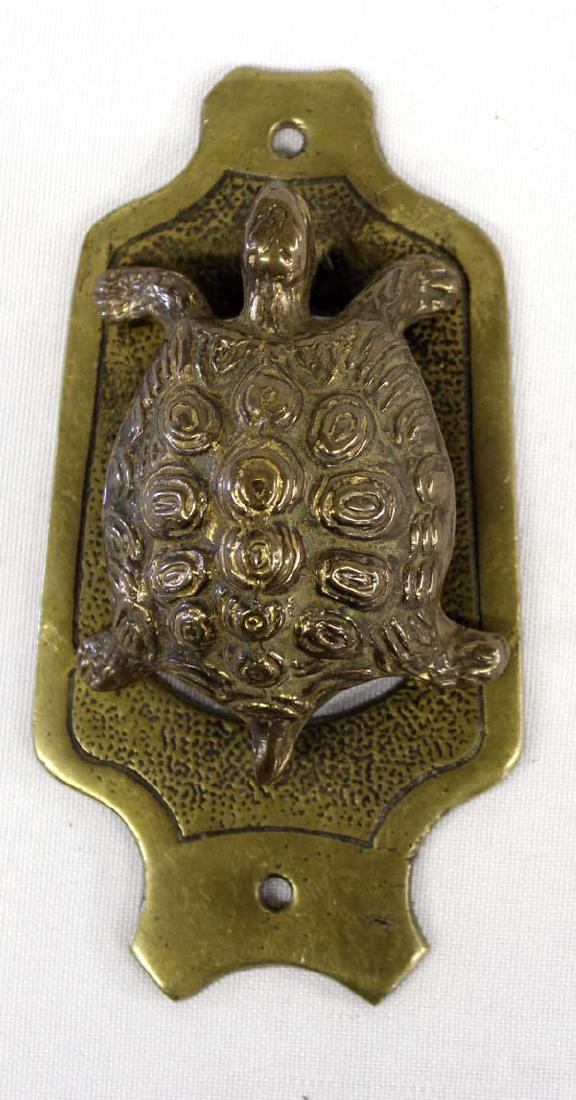 Brass Turtle Doorknocker: Hummert Estate: Brass Turtle Doorknocker, measures 5''L