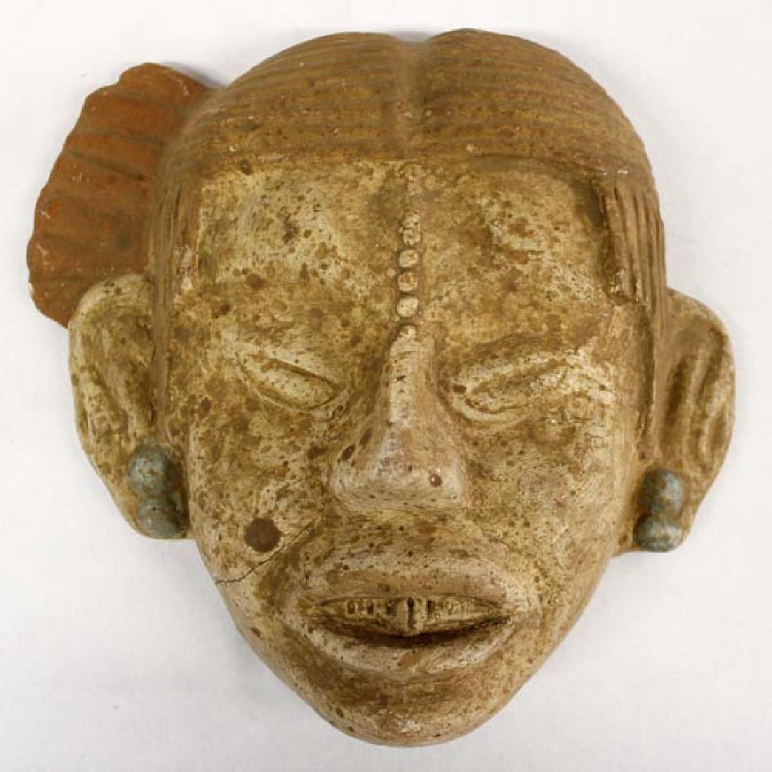 Vintage Mexican Mayan Pottery Mask (1 of 3)