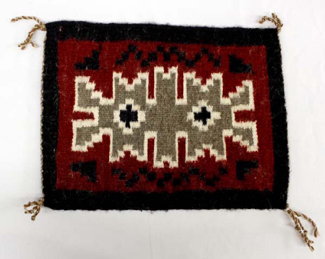 Navajo Klagetoh Wool Textile Sampler Rug: Native American Navajo Klagetoh Wool Textile Sampler Rug, beautiful colors, measures 11'' x 14'', 4 cornered tassels intact, nice tight weave