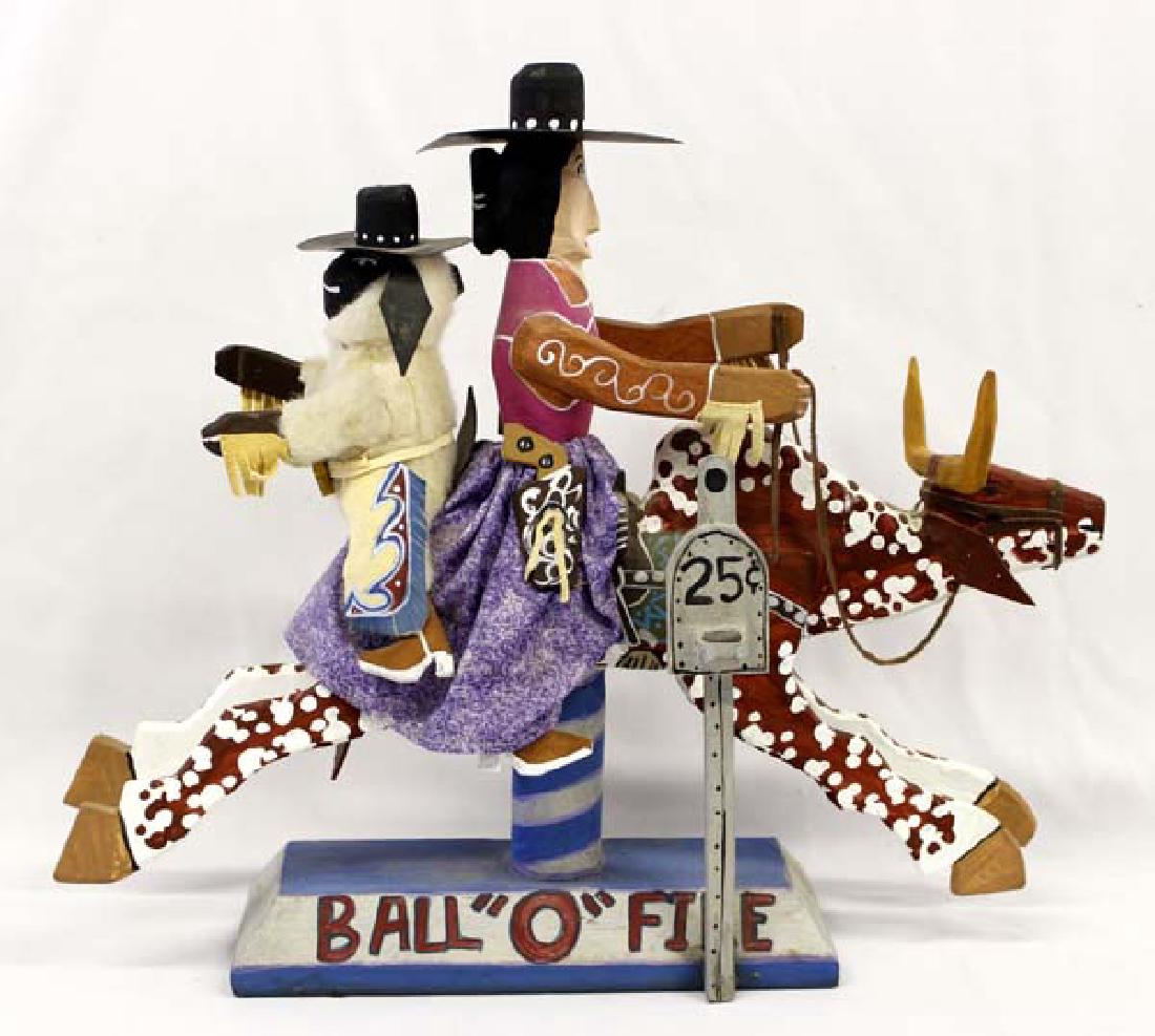 Navajo Carved Whimsical Folk Art Steer by D. Buck (1 of 4)