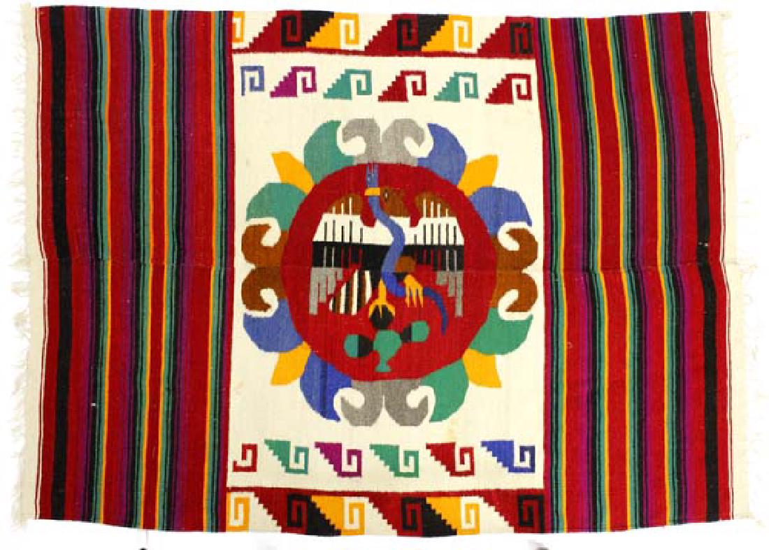 New Mexico Chimayo Fringed Wool Textile (1 of 2)