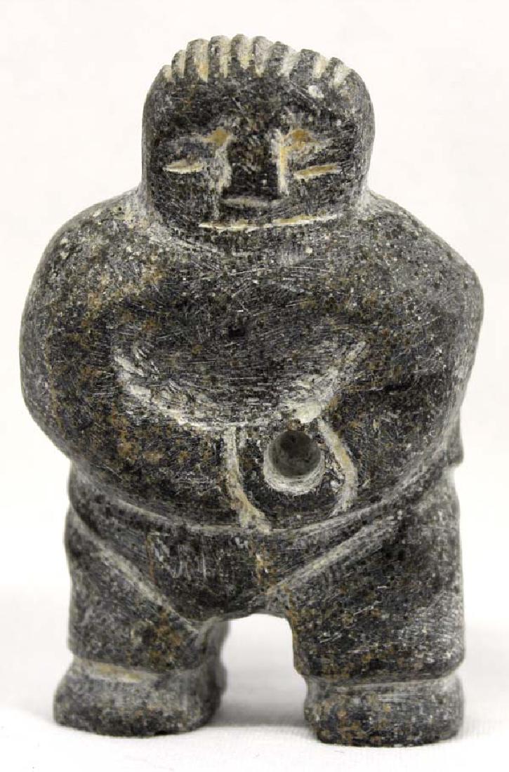 Canadian Inuit Carved Stone Woman: Native American Canadian Inuit Carved Stone Woman, measures 3.25'' x 2'' x 1.25''