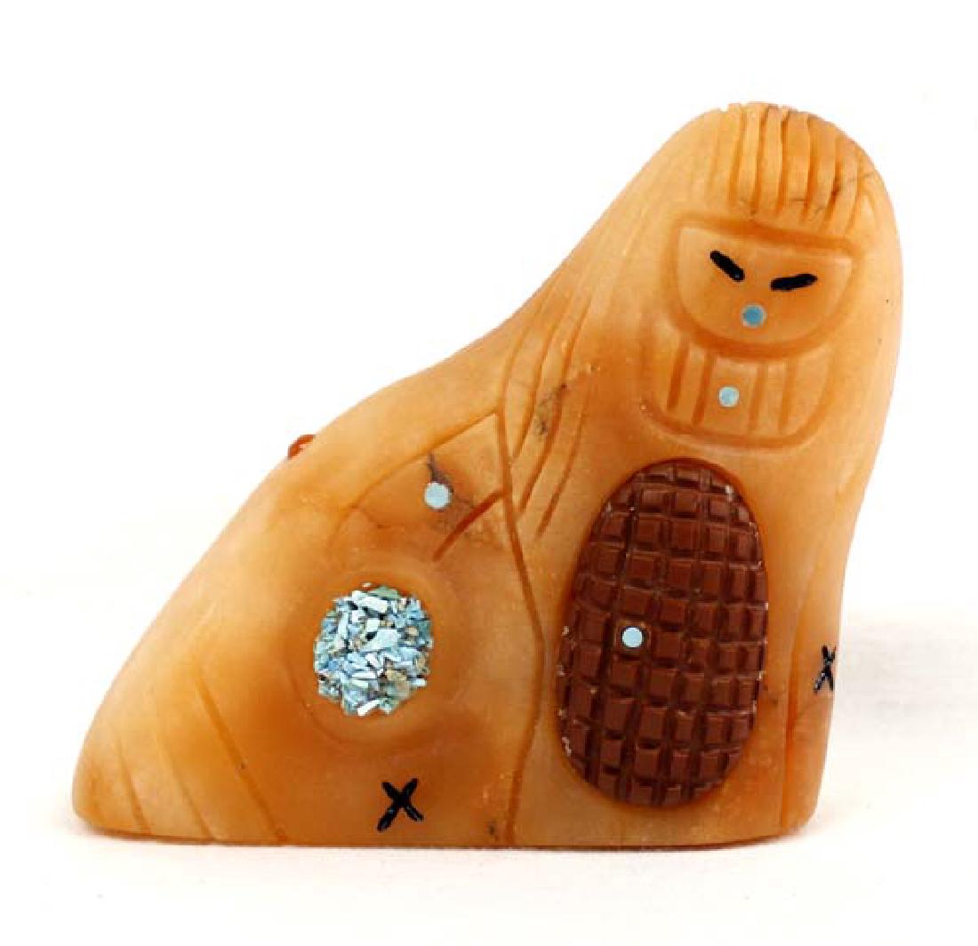 Large Zuni Orange Alabaster Corn Maiden Fetish (1 of 4)