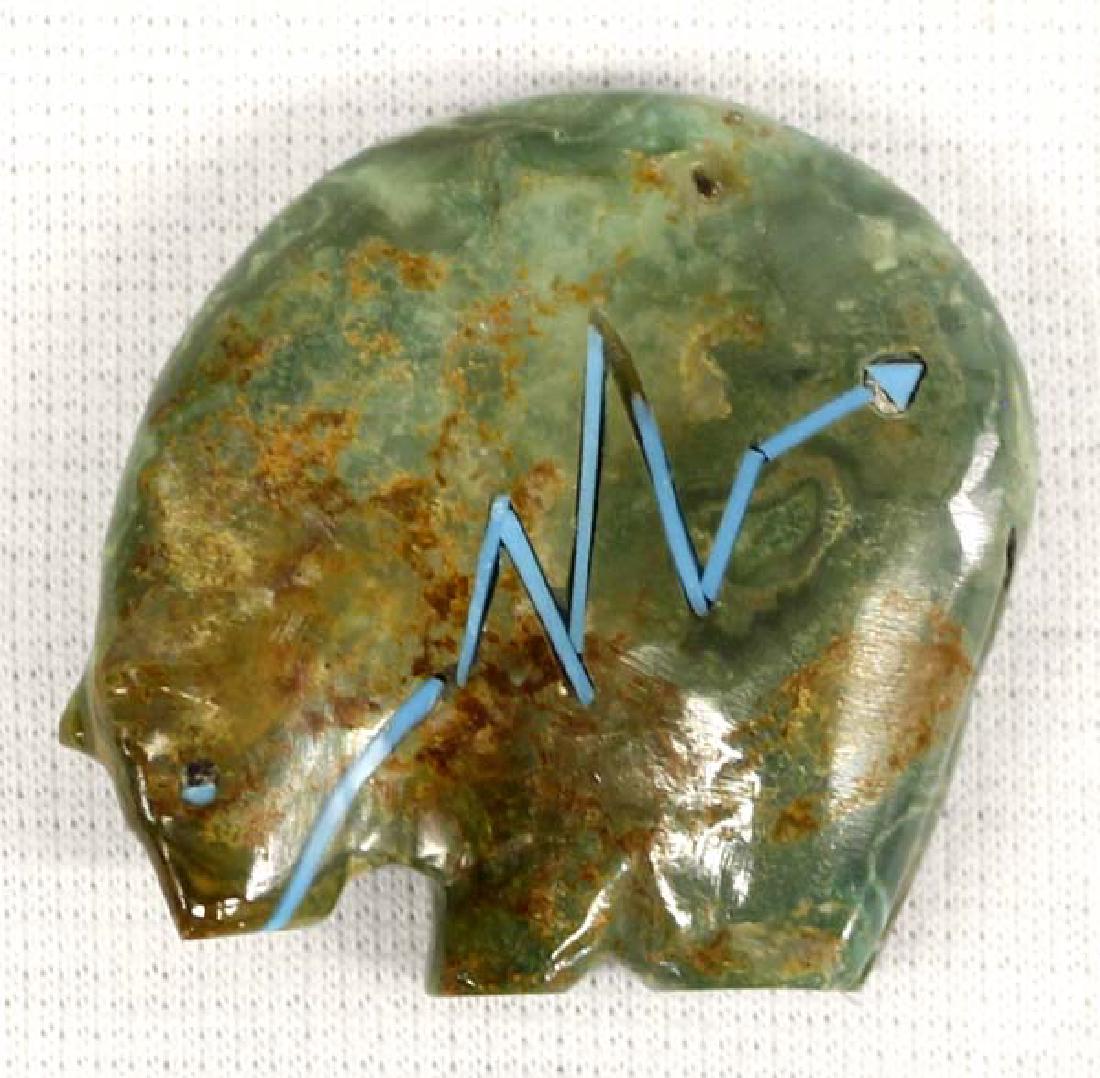 Zuni Carved Turquoise Bear Fetish by S. Quandelacy (1 of 2)