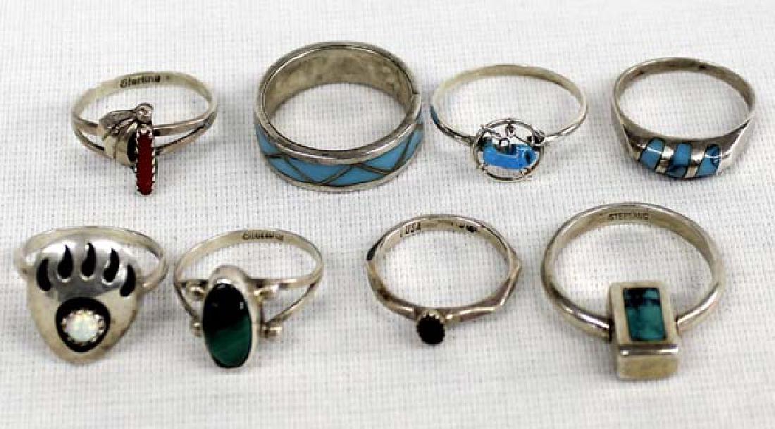 8 Native American Sterling Silver Rings (1 of 3)