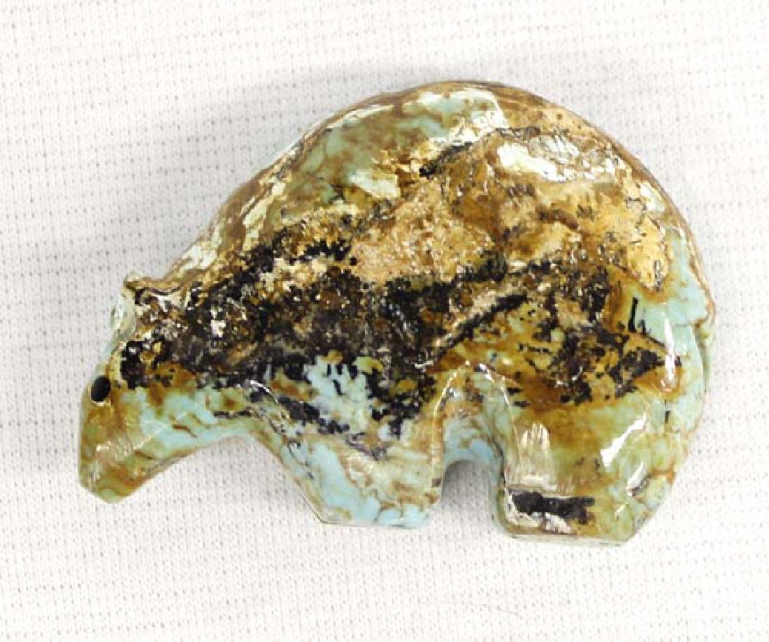 Native American Zuni Carved Turquoise Bear Fetish (1 of 3)