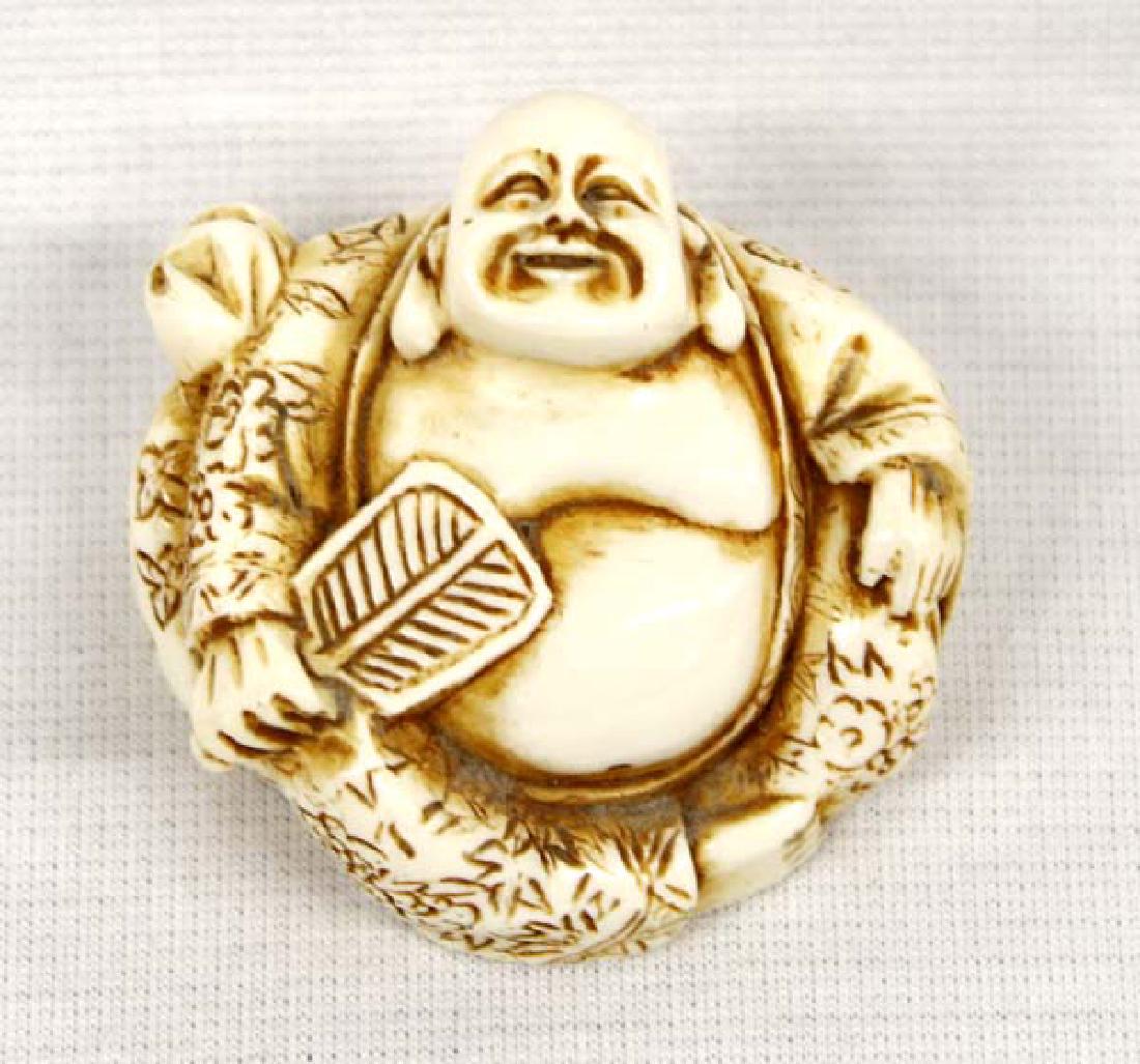 Relaxed Laughing Buddha Netsuke (1 of 5)