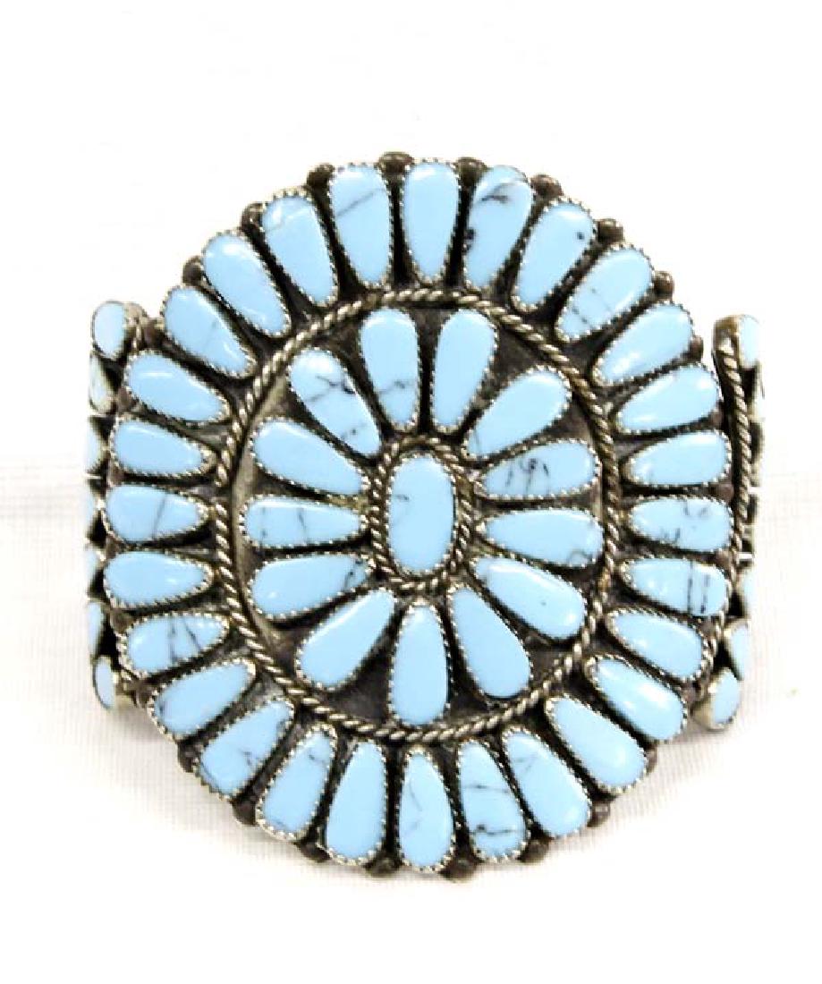 Navajo Sterling & Stabilized Turquoise Bracelet (1 of 4)