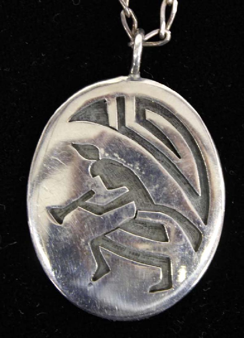 Hopi Sterling Overlay Kokopelli Pendant Necklace (1 of 4)