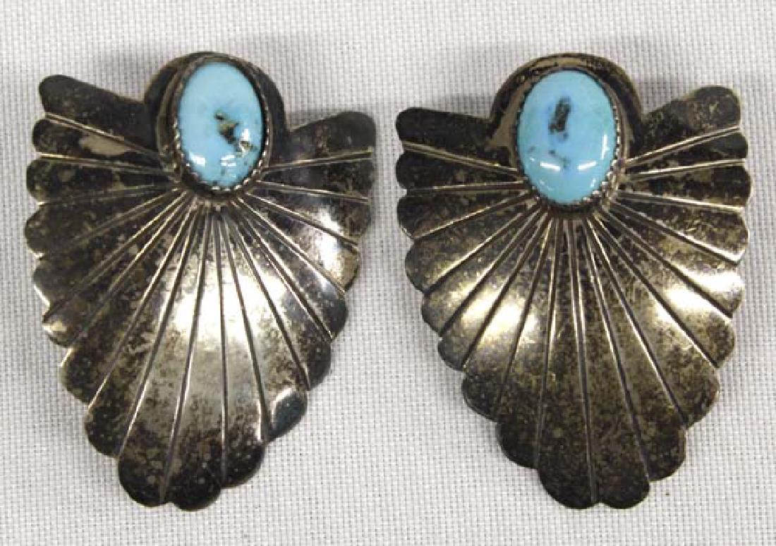 Navajo Sterling Turquoise Earrings (1 of 3)