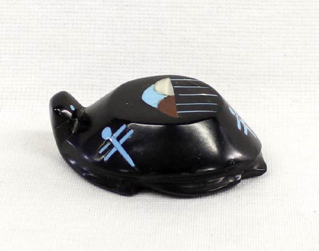 Zuni Carved Jet Turtle Fetish by Lisa Quam (1 of 2)