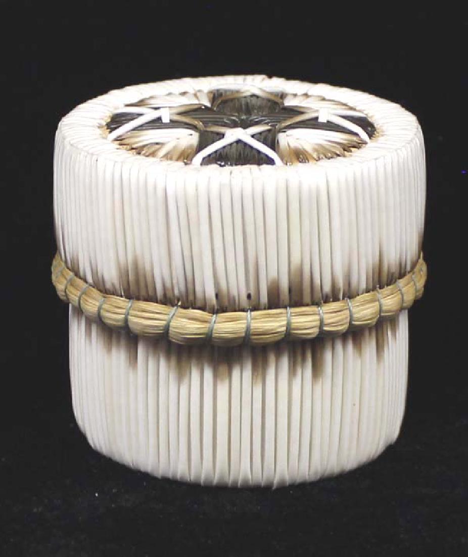 Saugeen First Nation Birch Bark Lidded Basket (1 of 5)