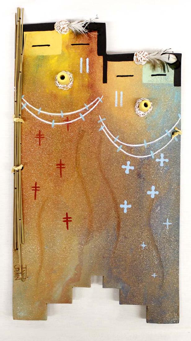 Navajo Ceramic Double Yei Mask by David John (1 of 2)