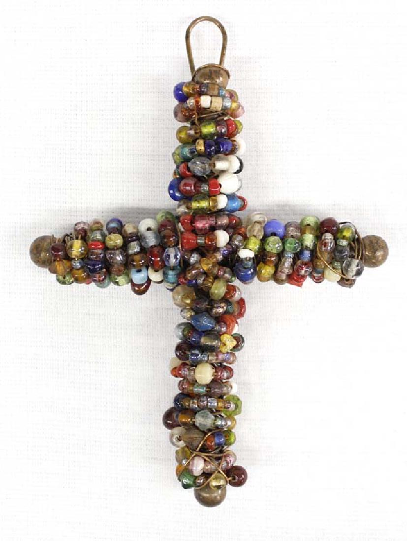 Mexican Beaded Copper Cross (1 of 3)