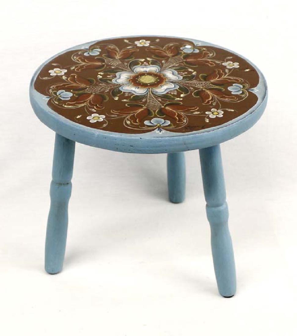 1982 Tole Painted Stool by Swanz (1 of 3)