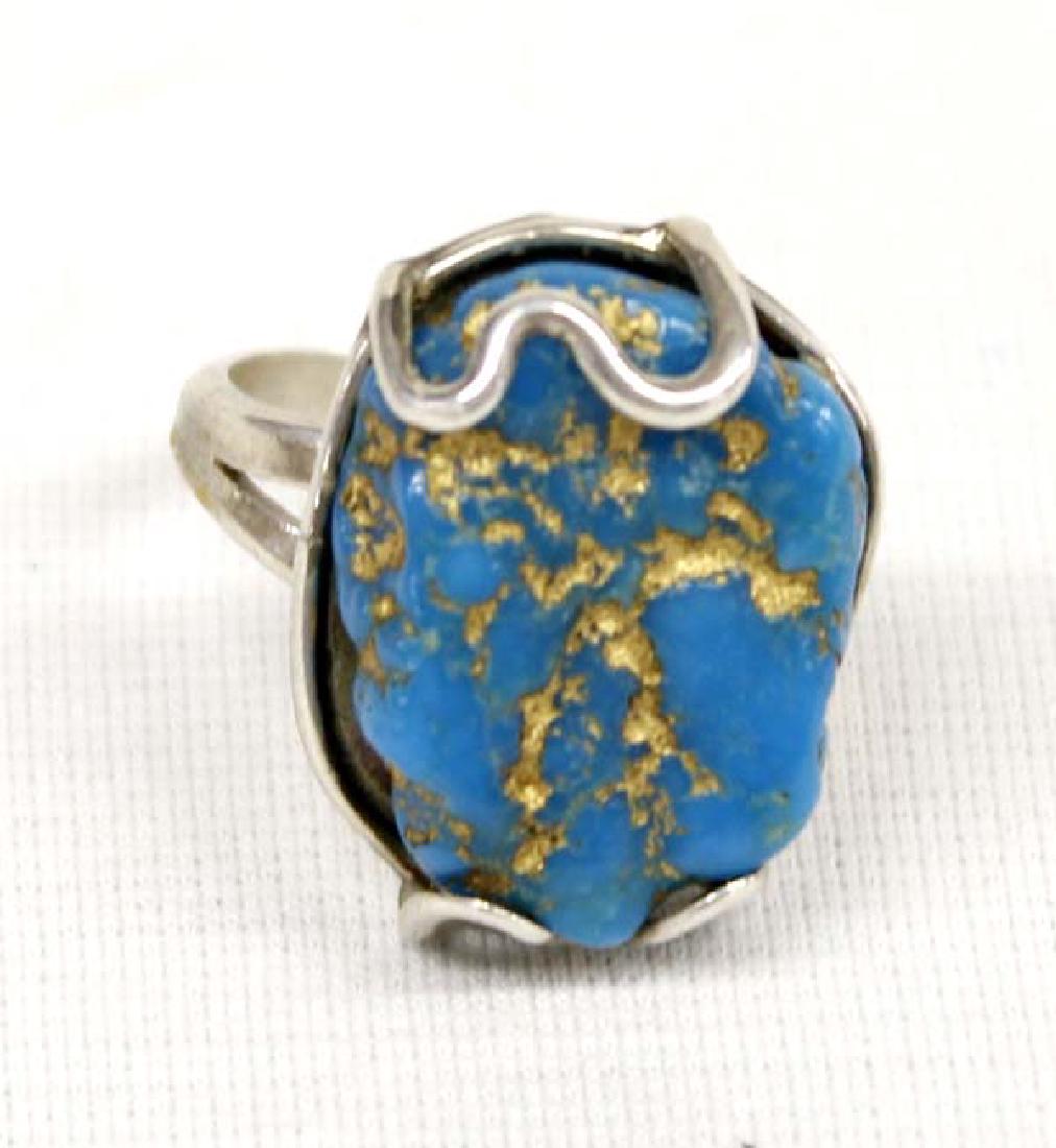 Sterling Silver Turquoise Ring, Size 9.5 (1 of 3)