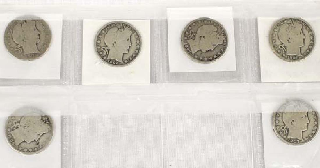 6 Barber Half Dollar Silver Coins (1 of 2)