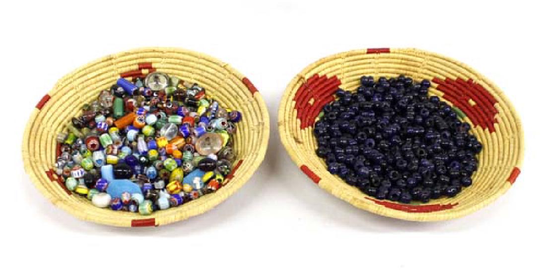 Collection of Handmade Glass Beads in Baskets (1 of 4)
