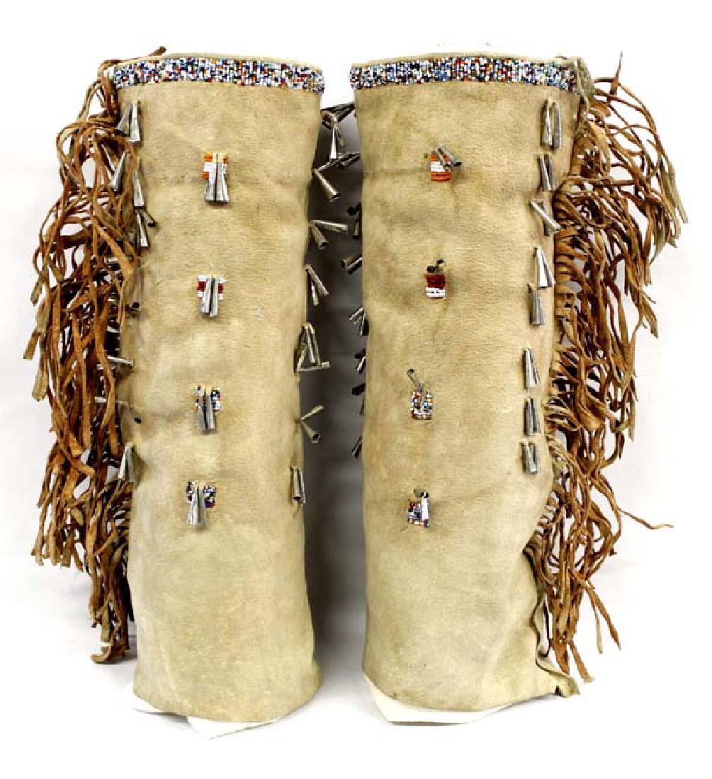 Vintage Native American Sioux Beaded Snow Leggings (1 of 3)