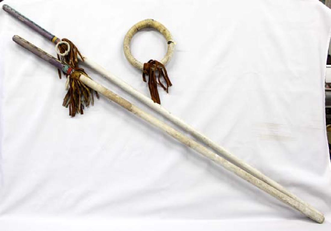 Native American Hopi Game Sticks with Single Hoop (1 of 3)