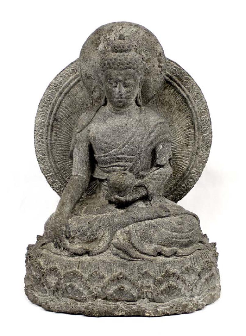 Indonesian Lava Stone Yaksa Yorae Medicine Buddha (1 of 5)