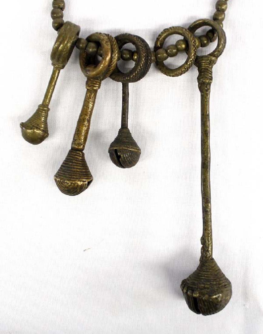 Vintage African Graduated Brass Bells on Beads (1 of 3)