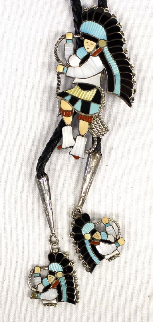 Zuni Sterling Silver Inlay Bolo Tie by J. Amesoli (1 of 4)