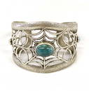 Santo Domingo Silver Turquoise Bracelet, Pajarito