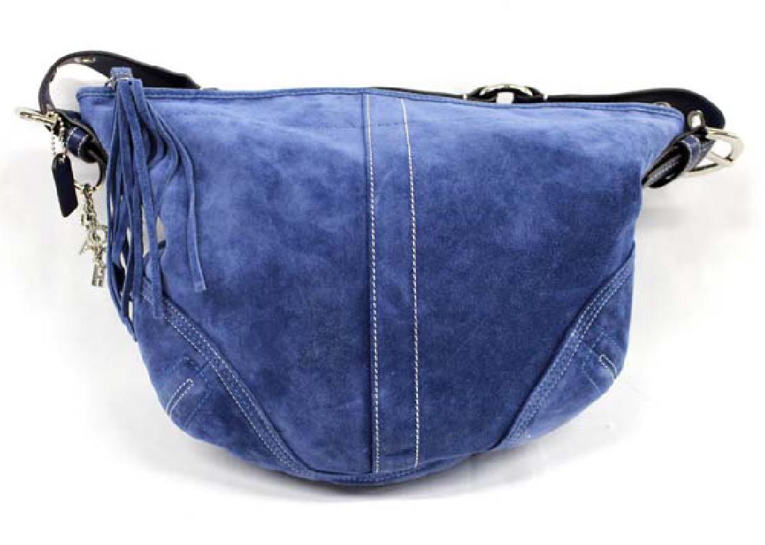 coach blue suede purse