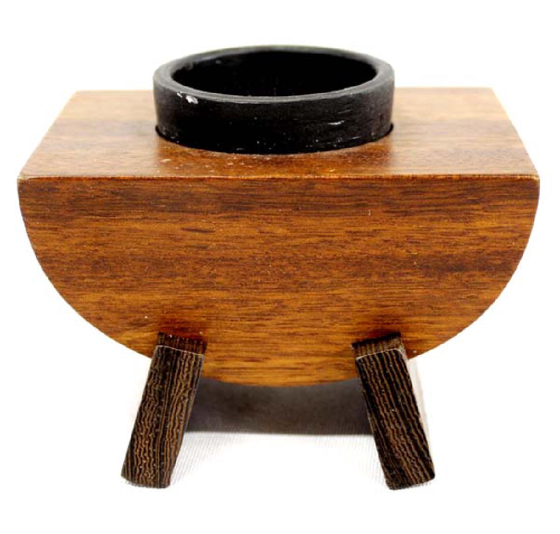 Hawaiian Koa Wood Pin Style Flower Frog: Hawaiian Koa Wood Pin Style Flower Frog, measures 3.75''L x 3.25''W x 2.75''H, signed by the artist