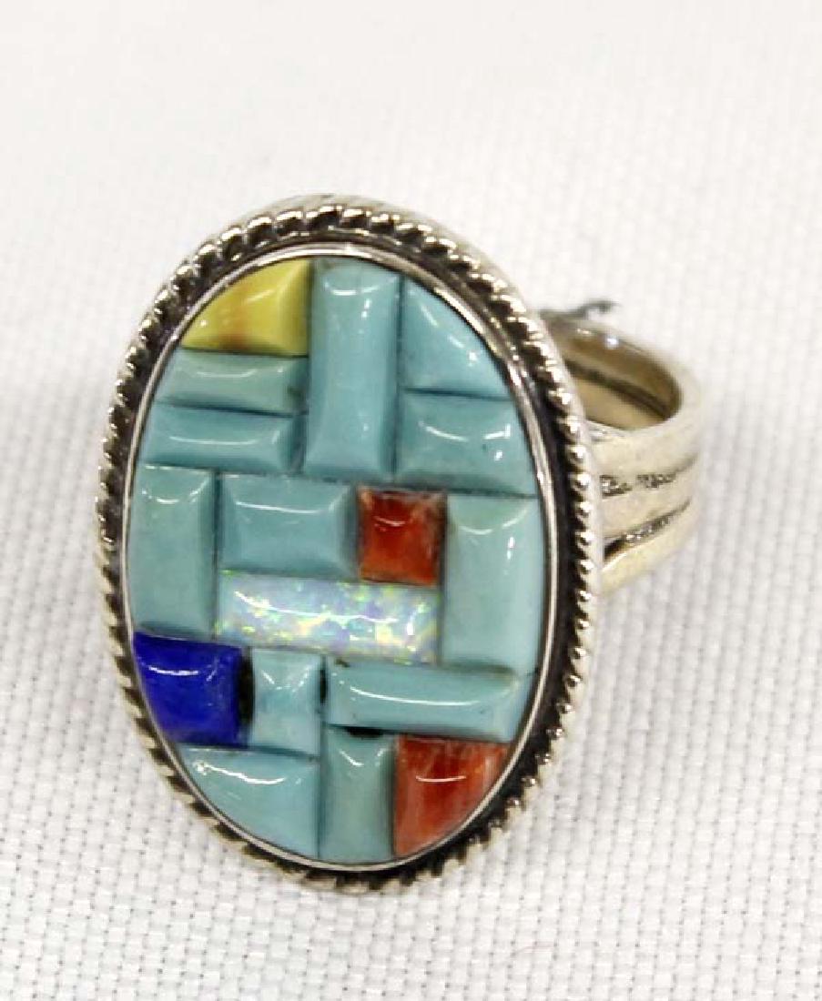 Navajo Sterling Overlay Ring by Yazzie Etsitty (1 of 4)