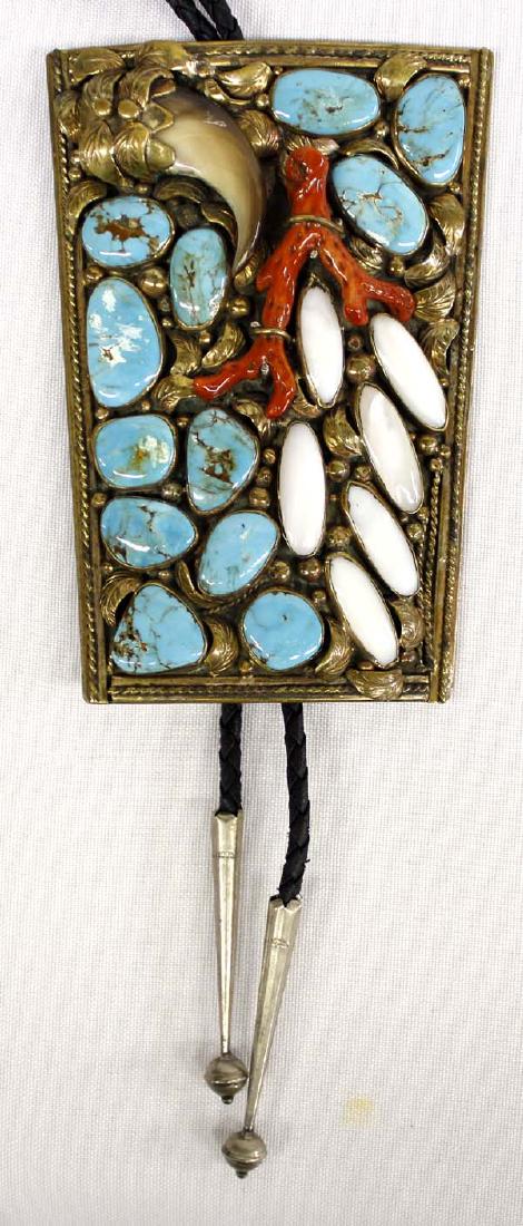 Bold Vintage Native American Navajo Bolo Tie (1 of 2)