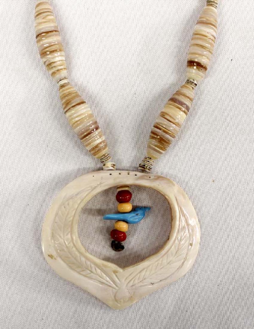 Santo Domingo Heishi Shell Pendant Necklace (1 of 3)