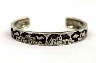 Navajo Sterling Storyteller Cuff Bracelet