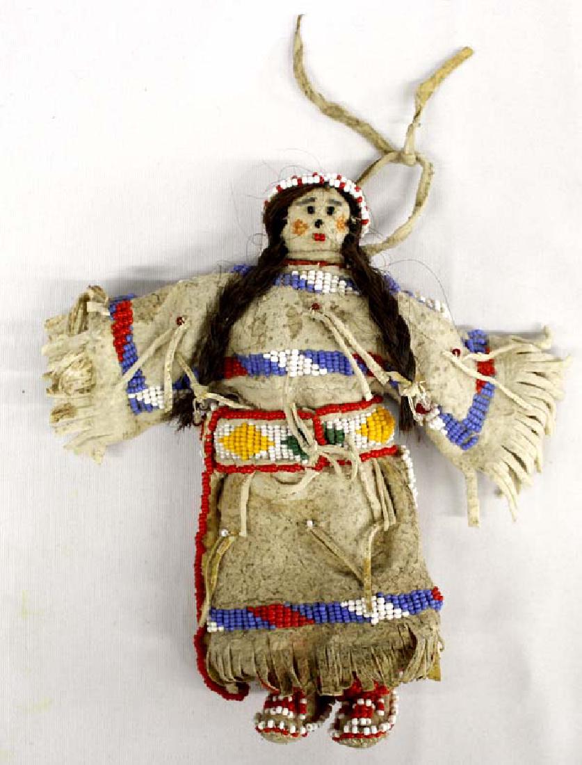 Vintage Native American Beaded Rawhide Doll (1 of 2)